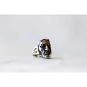 Bague Chevalière Unisexe Faite à la Main en Argent Sterling 925, Motif Dante Alighieri, Bijou Artisanal Chrétien Renaissance, pour Mariage et Fête, Noir - Product Image 2