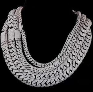 Collar de Cadena Cubana de Oro Blanco de 10 Quilates, 20 mm, Cadena con Diamantes Cultivados en Laboratorio, Joyería Hip Hop Vintage, Mejores Precios para Mujer, Cadena Fina - Product Image 5