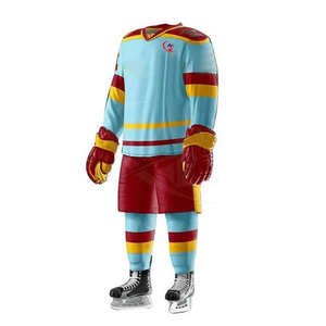 Nouveaux ensembles d'uniformes de hockey sur glace respirants et coupe-vent, 100% polyester, séchage rapide, rembourrés, personnalisables, vêtements d'équipe de haute qualité, OEM - Product Image 2