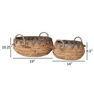 Panier décoratif en jacinthe d'eau, panier de rangement fait à la main, vente en gros, écologique, fabriqué au Vietnam - Product Image 2