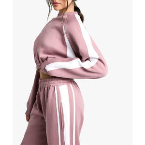 ชุดวอร์มผ้าคอตตอนฟลีซ2ชิ้นสำหรับผู้หญิงชุดวอร์มผ้าคอตตอนสำหรับฤดูหนาวโลโก้ตามสั่ง - Product Image 6