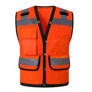 KEEM BROTHERS Gilet haute visibilité Gilet de sécurité respirant en polyester pour hommes et femmes Bandes réfléchissantes Haute visibilité Imperméable à l'eau Urgence - Product Image 5