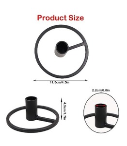 Candelabro de Metal, Portavelas Portátil con Recubrimiento Negro para Decoración de Mesa en Navidad y Festividades - Product Image 4