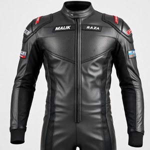 Cuero de carreras de cuero de vaca de alta calidad, personalización completa, forro de cordura, deslizadores de rodilla externos, durabilidad garantizada - Product Image 3