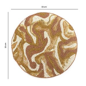 Luxury Modern Round Glass <b>Beaded</b> <b>Placemat</b> for Dining Table for Restaurant Hotel or Bar Kitchen Design Decor - Product Image 1