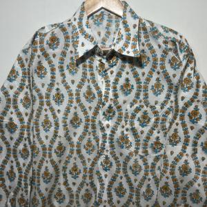 Chemise décontractée élégante et stylée pour homme en coton imprimé à la main |   Collection de chemises à manches longues 100% coton à motifs floraux - Product Image 4