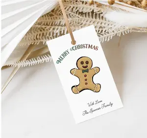 Tag Ritel Kustom Indah Tag Hadiah Natal dengan 300G Dilapisi Hang Tag Kertas untuk Anak-anak Hadiah Kerajinan
