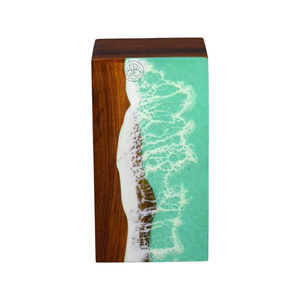 โกศทำจากไม้แกะสลักทำด้วยมือฝังด้วยเรซินโอเชี่ยนเวฟของที่ระลึกที่ระลึกหรูหรา - Product Image 1