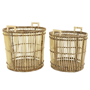 The New Birdcage-Shaped Natural Rattan Wicker <b>Baskets</b> Set of 2 Handcrafted Woven Rattan <b>Basket</b> <b>Storage</b> Stuff Decor Home Corner - Product Image 3