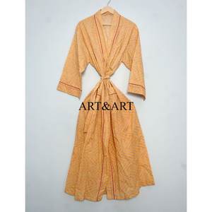 Kimono de Algodón Hecho a Mano en India de Alta Calidad para Mujer, Estilo Boho, Suave al Tacto, Diseño de Lujo Estampado a Mano, Ideal para Primavera y Verano en la Playa - Product Image 2