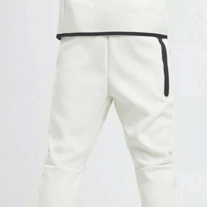 Survêtement en polaire technique pour hommes de conception OEM 69% coton 31% polyester blanc sweat à capuche zippé complet joggers pantalons de survêtement survêtement à séchage rapide - Product Image 3