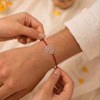 Hallmark Minimal Rakhi pour frère, accessoire couronne en argent découpé au laser