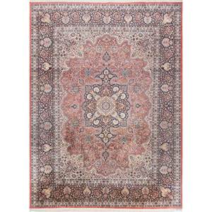 Alfombras de Seda Anudadas a Mano Gulmarg, Color Rojo Naranja, Estilo Medallón, Nuevas Alfombras Rectangulares con Diseño de Rompecabezas para el Hogar, Pae-6021, Alfombra para Sala de Estar - Product Image 1