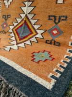 Geometrische abstrakte Muster hand gewebte moderne Dhurrie großflächige indische Wolle Jute Teppich für Home Prayer Wohnzimmer Schlafzimmer