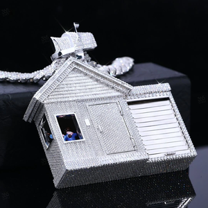 Pendentif de style moderne en moissanite VVS sertie de diamants, style hip-hop, avec bijoux en argent 925 pour rappeurs, prix de gros - Product Image 2