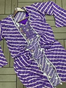 Elegante Conjunto Salwar Kameez Estilo Bollywood para Mujer, Look Occidental Moderno, Tela Georgette Sintética de Secado Rápido, Estilo Indio - Product Image 4