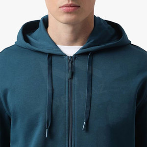 Personalizado al por mayor Zip Up Streetwear cremallera doble cremallera algodón peso pesado Sudadera con capucha hombres sudaderas con capucha - Product Image 6