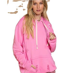 2025 personnalisé hommes Vintage en détresse sweats à capuche respirant 100% coton lourd hommes en détresse sweat à capuche - Product Image 4