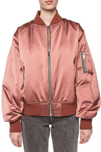 Chaqueta de bombardero de satén de colección de otoño unisex OEM personalizado béisbol calle moda prendas de vestir exteriores chaqueta universitaria - Product Image 5