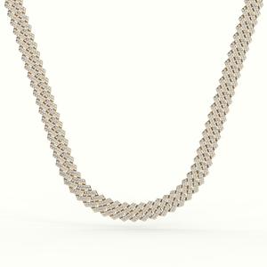 Fine Jewelry <b>White</b> Solid 10K 14K 18K <b>Gold</b> Lab Diamond <b>Cuban</b> <b>Link</b> <b>Chain</b> 6mm 8mm 10mm 12mm Cut HPHT Diamond <b>Cuban</b> Necklace - Product Image 1