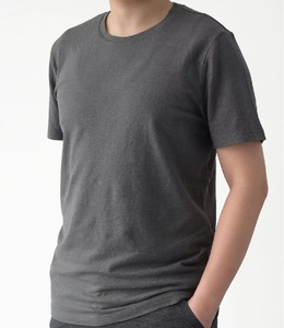 Camiseta de algodón de cáñamo de alta calidad al por mayor, camiseta de manga corta con cuello redondo, camiseta de cáñamo con logotipo personalizado gráfico de algodón para hombre - Product Image 4