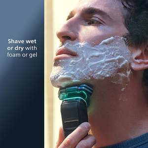 Afeitadora Eléctrica Inteligente de Triple Cuchilla para Hombre, Uso en Seco y Húmedo, Impermeable IPX7, Mini Afeitadora Facial en Negro, Idioma de Funcionamiento Alemán - Product Image 1