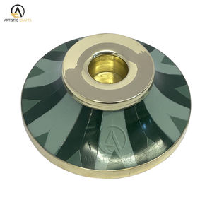 Elegant Resin Brass <b>Tealight</b> Candlestick Holder for Home Restaurant Christmas Easter Lighting Decor Featuring Wood Candle Jars - Product Image 2