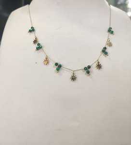 สร้อยคอสแตนเลสหินหลายชนิดขนาด 16 นิ้ว |   เครื่องประดับสเตทเมนท์ 12 กรัม |   สร้อยคอแฟชั่นสวยหรูสำหรับผู้หญิง |   ของขวัญสำหรับเธอ - Product Image 5