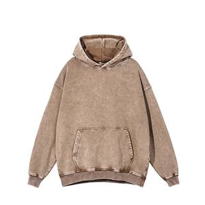 Offre Spéciale sur mesure pull à capuche français éponge à capuche pull pierre blanc allongé respirant lavé à l'acide Vintage sweats à capuche - Product Image 2