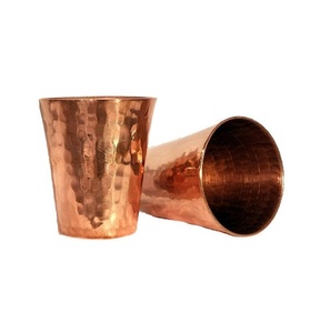 Taza acabada martillada con vaso de mula de Moscú de cobre puro con mango de acero inoxidable para cerveza, vino, taza de cobre para beber - Product Image 3
