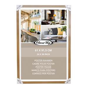 Marco de Fotos de Madera de Haya Claro de Estilo Clásico de 61 x 91.5 cm, Decorativo, de MDF, con Cristal Frontal para Fotos, Lienzos, Papel de Bambú - Product Image 4