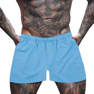 Pantalones Cortos de Entrenamiento para Hombre, Shorts Lisos de Malla de Poliéster para Correr, Peso Pesado, Fitness, Deportes Atléticos, Envío DDP - Product Image 6