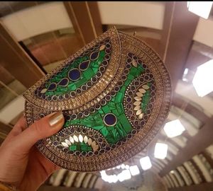 Expensive <b>Women</b> Brass Mosaic <b>Work</b> Clutch <b>Bag</b> Wedding Gifting Use High Profile Product Made by Luxury Craft - Product Image 3