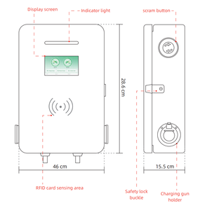 Smart Dual 22kW Wallbox EV Charger Type 2 Type 1 GBT OCPP 1.6J APP Control Double Gun Charging Station for Commercial Parking - Product Image 3