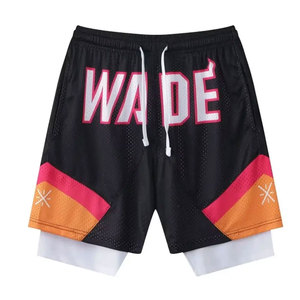 Wholesale Summer Sports Shorts Gym Printed Double <b>Layer</b> Custom Streetwear Active Wear Mesh Shorts Manufacturer - Product Image 1
