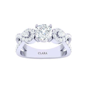 Anillos de Plata de Ley 925 de Primera Calidad para Mujer, Chapados en Oro Rosa y Rodio, con Incrustaciones Elegantes en Forma de Corazón, Modernos, de Acero Inoxidable - Product Image 1