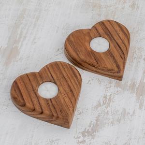 Bougeoir en bois fait à la main en forme de coeur photophore bougeoir décoratif pour un éclairage exquis décoration de vente chaude - Product Image 3