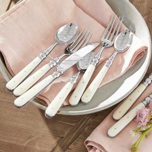 Grossiste Ensemble de couverts en acier inoxydable manche en os blanc pour la maison et le mariage Vaisselle de table Ensemble de couverts en argent - Product Image 1