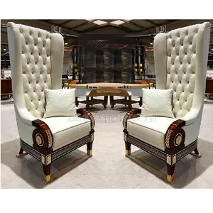 거실을 위한 현대 보기 백색 왕좌 백색 끝 현대 ChesterField 의자 가정을 위한 백색 가죽 술을 다는 악센트 의자