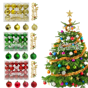 BINLU ลูกบอลคริสมาสต์สุดหรูพร้อมชุดป้ายฟรี20ชิ้นลูกบอลแวววาวแวววาวแวววาวคุณภาพสูงพร้อมของขวัญฟรี - Product Image 1