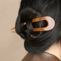 Épingle à cheveux en acétate en forme de U pour femmes Logo personnalisé épingle française accessoires de cheveux à la mode 2025 épingles à cheveux pour les filles