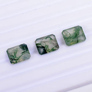 Piedra Preciosa Natural de Ágata Musgo Verde, Corte Octogonal Escalonado, para Joyería, Tamaño Personalizable 11.0x9.0x4.5 mm, Alta Calidad 3.50 - Product Image 5