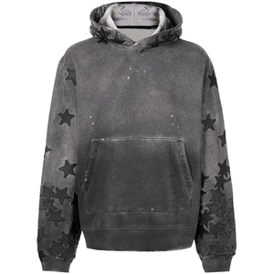 เสื้อฮู้ดดี้แบบสวมหัวผ้าคอตตอน100% ปักลายดาวมีลาย3D ดีไซน์ใหม่2025 - Product Image 1