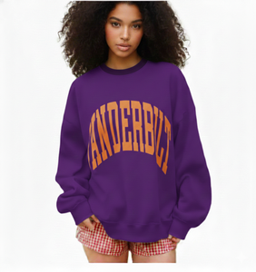 <b>Women's</b> Oversized Mockneck Plaid Fleece Pullover <b>Sweatshirt</b> 100% Cotton Autumn Eco-Friendly Workout Front Logo - Product Image 1