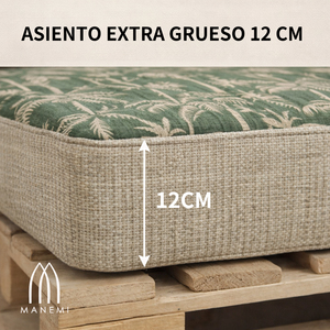 Set di 4 Cuscini Durevoli in Tessuto per Pallet da Esterno 120x80 + 120x50 cm, Spessore 12 cm, con Rivestimento Rimovibile per Divano da Giardino - Product Image 6