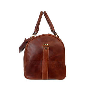 Custom Heavy Duty Large Fitness Travel <b>Leather</b> <b>Duffle</b> <b>Bag</b> for <b>Men</b> Waterproof Gym Sports with Lightweight Polyester Lining - Product Image 3