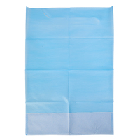 Bavoirs dentaires jetables haut de gamme imperméables, 2 plis en tissu, 1 pli en poly, bleus, 36*66+10CM, certifiés pour cliniques, vente en gros