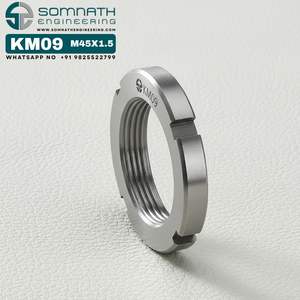 Tuercas de bloqueo KM09 de alta calidad M45X1.5 Tuerca de bloqueo de eje de rodamiento métrico de precisión para montaje seguro de acero inoxidable - Product Image 2
