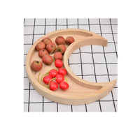 Plateau en bois de design moderne, plateau en bois en forme de demi-lune, service de petit-déjeuner, article de décoration, meilleurs prix