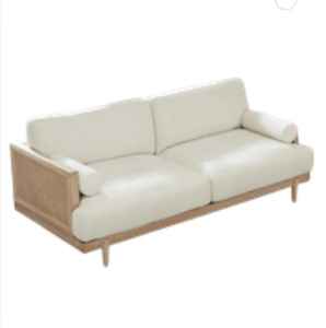 Banc en rotin Bancs en bois massif Banc 2 places et coussin - Product Image 5